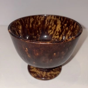 Rare Antique Bennington Pottery Yellowware Rockingham Mini Wash Bowl 4” - Picture 1 of 16