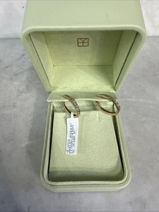 10 Karat Yelllow Gold 0.50ct total Diamond Channel Set Round Brilliant Earrings - Picture 1 of 10