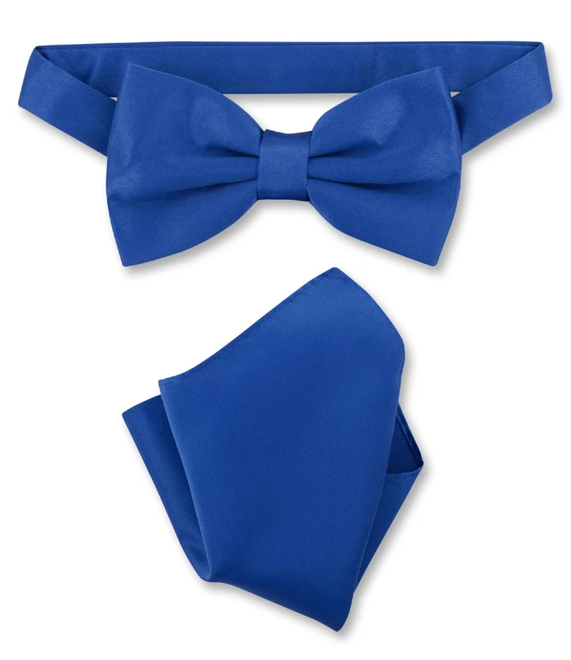 Pajarita y pañuelo Vesuvio Napoli color azul real liso para hombre Foto 1 de 1