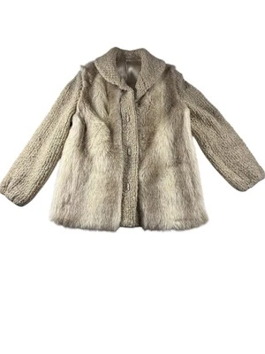 Vintage D'Esprit Dubrowsky & Perlbinder Fur Coat Women Size 8 Beige - Image 1 of 4