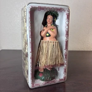 Vintage 7” Porcelain Hawaiian Hula Dancer Doll Hand Painted 100% Real Raffia - Picture 1 of 9