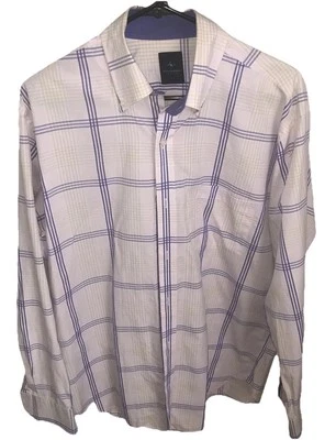 CAMISA DE VESTIR INFORMAL TAILORBYRD PARA HOMBRE PÚRPURA/ROSA A CUADROS CON BOTONES TALLA GRANDE Foto 1 de 3