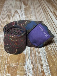 Corbata Ralph Lauren etiqueta púrpura 100 % seda para hombre cachemira hecha en Italia - Imagen 1 de 11