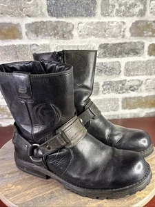 Size 8-Men’s Skechers Motorcycle Boots Zip SN 60651-8 - Picture 1 of 7