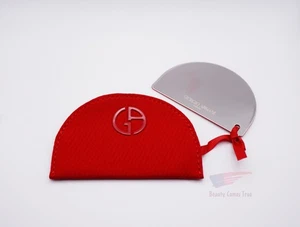 Giorgio Armani Beauty Makeup Compact Pocket Mirror with Pouch RED *NEW* - Picture 1 of 4