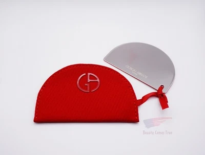 Giorgio Armani Beauty Makeup Compact Pocket Mirror with Pouch RED *NEW* - Image 1 of 4