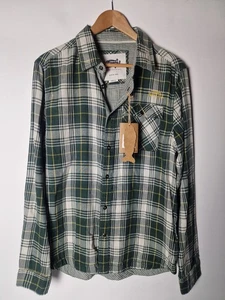 Weird Fish Shirt S Green Mens Check Flannel Button Up 100% Cotton BNWT - Picture 1 of 5