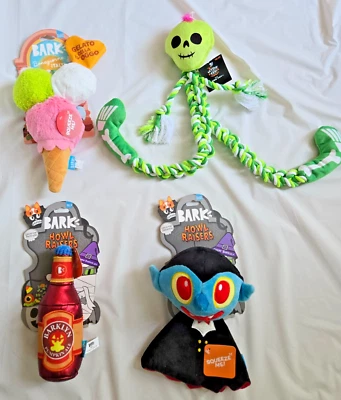 Lote de juguetes para perros paquete-arrugas chirrido vampiro cerveza esqueleto helado-Halloween NUEVO Foto 1 de 4