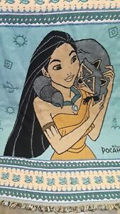 Vintage Disney Pocahontas Jacquard Throw Blanket 50x60 - Meeko AVON 1995