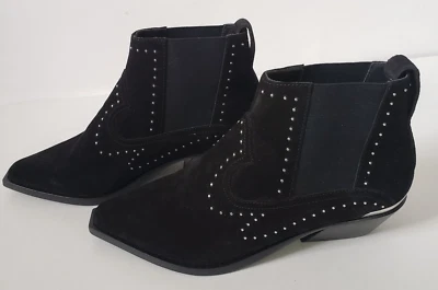 Rag & Bone Westin Botas Negras Gamuza Tachonadas Chelsea Western Talla EU 36/US 6 Bolso Foto 1 de 4