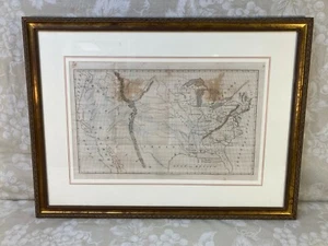 Antique 1842 Railroad Map of the United States O H Throop Framed - Picture 1 of 12