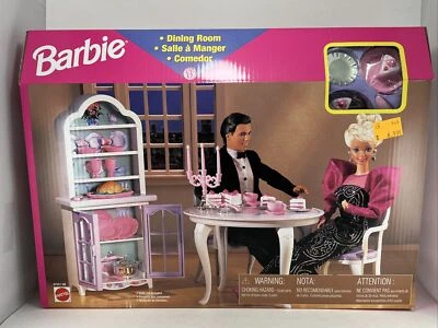 1998 Mattel BARBIE DINING ROOM 67551-98 international package SUPER NICE - Image 1 of 4