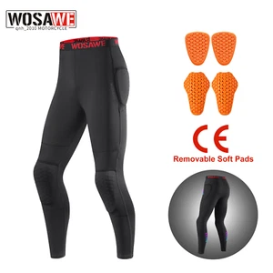 WOSAWE Men Soft Armor Motorcycle Pants High Elastic Breathable CE2 Knee Hip Pads - Picture 1 of 12