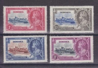 JUEGO DE SELLOS CON BISAGRAS DOMINICA SG 92-95 MH 1935 JUBILEO OMNIBUS Foto 1 de 2
