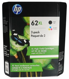 HP 62XL Black and 62XL Color Combo New Genuine - Picture 1 of 1