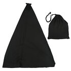 (Black)Speaker Stand Cover Cloth Fashion Soft 3 Sided Protective Case 360° DOB
