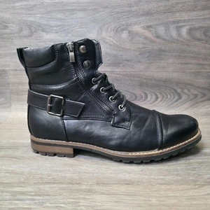 Bruno Marc Boots Mens 10.5 Black Leather Philly 3 Military Combat Biker Moto - Picture 1 of 20