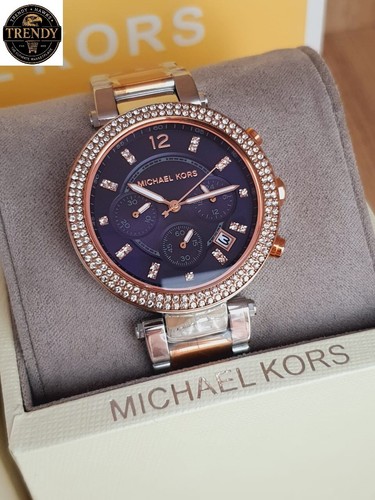 Orologio da polso Michael Kors MK6141 donna Parker oro rosa cronografo bicolore