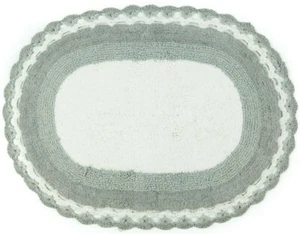 Häkelkante Badematte 100 % Baumwolle gemustert reversibel 50 x 80 cm Vintage Design - Bild 1 von 16