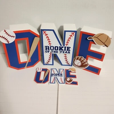 Baseball Rookie Of The Year Cake Topper And ONE Letter Set - Image 1 of 3