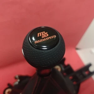 MS BLACK LEATHER NECK SHIFT GEAR KNOB for MAZDA 2 3 5 6 CX3 CX-5 MX5 MIATA SPORT - Picture 1 of 7