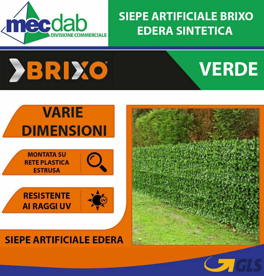Siepe Sintetica Artificiale Edera Resistente ai Raggi UV - Brixo Varie Dimension - Immagine 1 di 1
