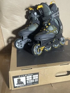 K2 Skate F.I.T. 90 BOA Men's Inline Skates, Gray/Mustard, M5 - Picture 1 of 11