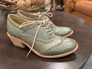 Gebrauchte Frye Leder Maggie Budapester Oxford-Schuhe In Petrol Größe 8 - Bild 1 von 16