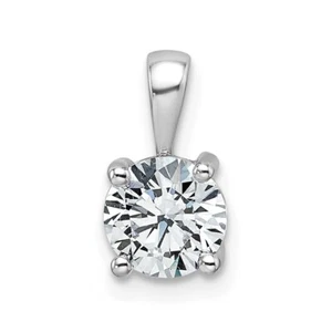 14k White Gold 1Ct Lab Grown Diamond Round 4 Prong Pendant (VS/SI, G-H) for Mom - Picture 1 of 4
