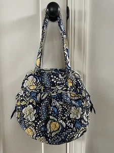 Bolso Cartera Redondo Amarillo Blanco Y Azul Vera Bradley En Excelente Estado - Imagen 1 de 4