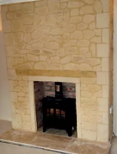 Stone Chimney Breast Fireplace wall.  Stonecoat .Not cladding.  - Picture 1 of 12