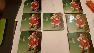 7 nuevos posavasos de corcho COCA-COLA Santa Navidad - Hechos en Taiwán - Imagen 1 de 4