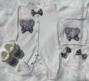 Newborn girl-boy coming home outfit/ Baby Girl-boy take home crown layette set - Picture 1 of 4