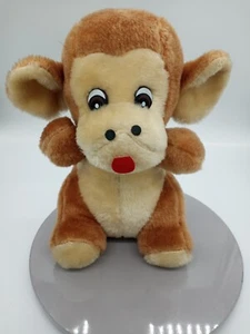 Vtg Ramona Toy Corp 10"Brown/Tan Plush Stuffed Animal Monkey Long Tail Felt Nose - Picture 1 of 10