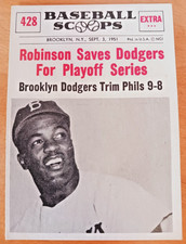 1961 Nu Card Scoops Baseball- #428 Jackie Robinson- EX+