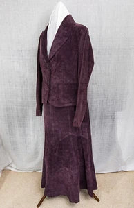 Suede Suit Ladies 14 Aubergine Purple Lined Business Wedding Formal Worn twice - Picture 1 of 9