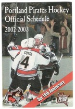 2002-03 Portland Pirates AHL Hockey Schedule !!! Dunkin' Donuts