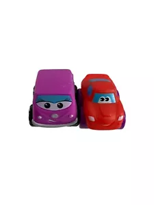 Tonka Lil Chuck & Friends Race Cars Soft Vehicles Lot of 2 Callie Van Red Car - Picture 1 of 6