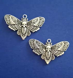 CHARMS 'DEATH'S HEAD MOTH' silver (set of 2) - Picture 1 of 3