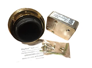 Big Red - 3 Wheel Group 2 Combination Lock - Polished Brass Dial - Picture 1 of 4