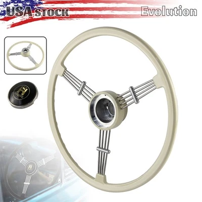 Botón de bocina del volante Banjo de acero y ABS de 15,7" para Porsche 356 A B C 1950-65 Foto 1 de 4