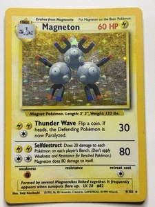 Magneton Pokemon TCG Base Set 9/102 Unlimited Holo Rare 1999 Vintage - Picture 1 of 12