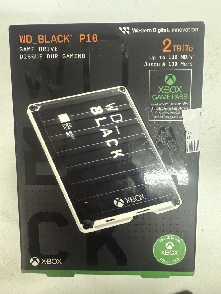 NEW Western Digital BLACK P10 Game Drive for Xbox 2TB External USB 3.2 - Image 1 of 1