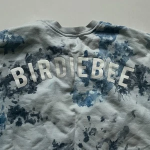 Birdiebee Sweatshirt Damen XS blau Batik Fleece Rundhals Logo kastig - Bild 1 von 7