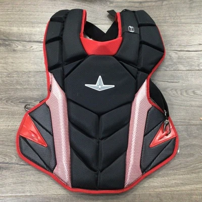 Casco de béisbol All Star Adult MVP PRO Catchers Gear Gear negro rojo escarlata Foto 1 de 4