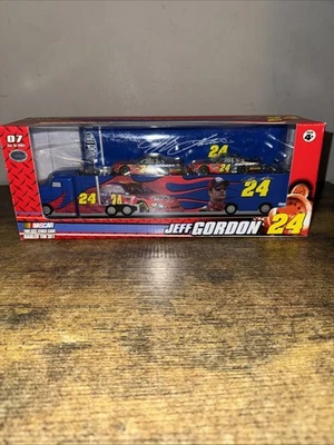 Jeff Gordon Winner's Circle 2007 NASCAR STOCK CAR #24 Diecast Hauler Tin Set NEW - Image 1 of 4