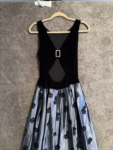 Vintage PATRA Dress Sleeveless Gown Sz 6 Velvet Taffeta Evening Maxi USA Hoco - Picture 1 of 11