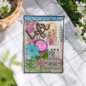 5x7 Mixed Media Collage Kunstdruck, Handarbeit Vintage Wanddeko, rahmenfertig - Bild 1 von 5
