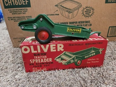 RARE RED BOX!! Slik Oliver Manure Spreader.   - Image 1 of 4