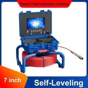Sewer Drain Pipe Inspection Camera with Self Leveling Meter Counter 7" Card Slot - Picture 1 of 20